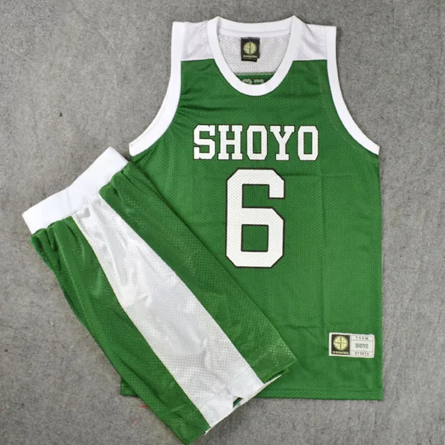 Slam Dunk Cosplay Costume SHOYO Basketball Jerseys Num.6 HASENGAWA's Tops+shorts Basketball Team