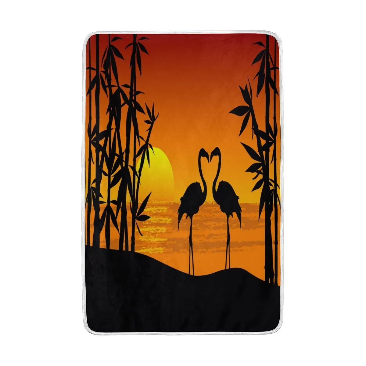 Romantic Love Flamingo Sunset Blanket Soft Warm Cozy Bed Couch Lightweight Polyester Microfiber | Дом и сад