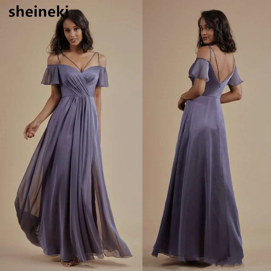 Cheap Spaghetti Bridesmaid Dresses Lace Up Ankle Length Plus Size Maid