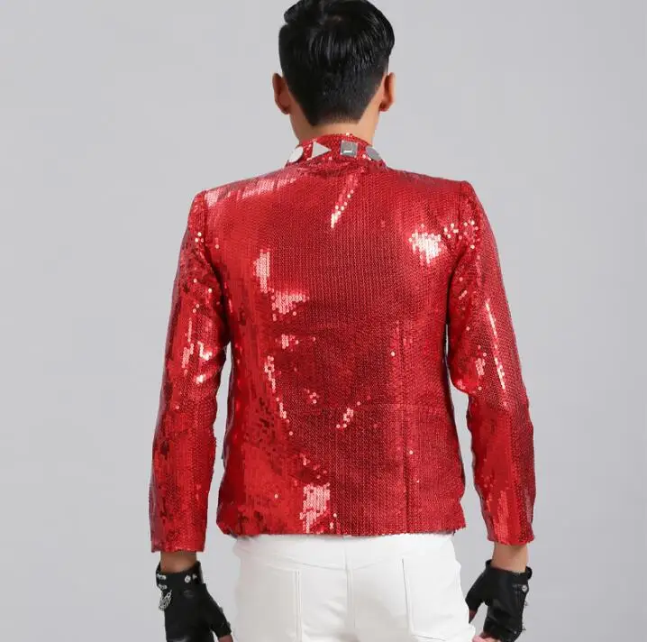 Блейзер Мужские красные костюмы конструкции куртка мужская почву для певцов одежда Танцы star стильное платье панк Англии одежда воротник стоечка