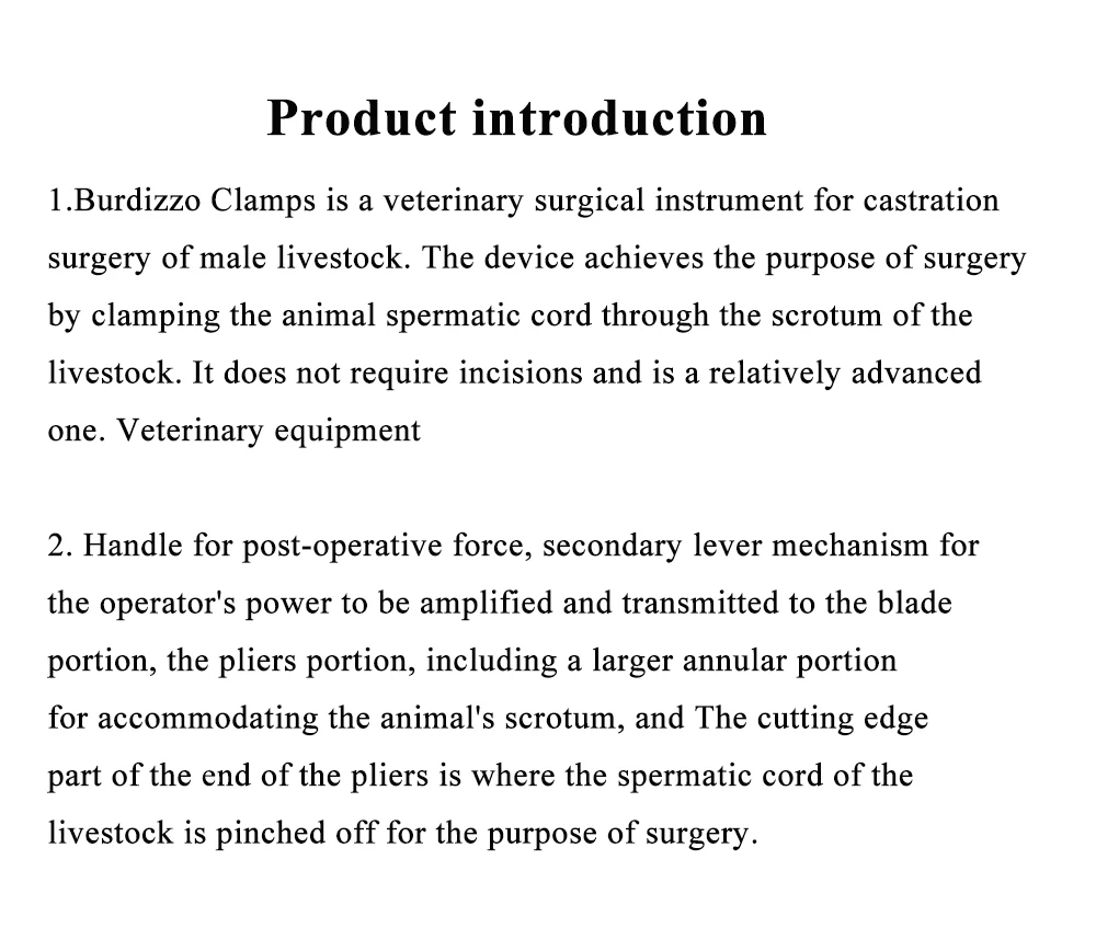 burdizzo castrator castration knife pliers tool device veterinary instruments reimer emasculator