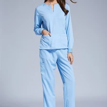 Осень Зима с длинным рукавом медицинские наборы для скраба больница Лаборатория пальто и брюки салон красоты стоматологическая клиника спецодежда униформа медсестры