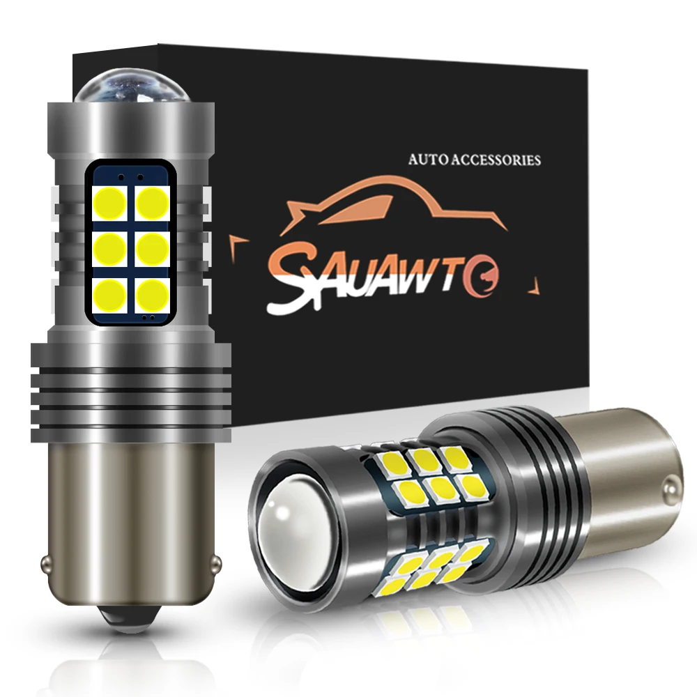 2X 1156 P21W BA15S светодиодный DRL Вождения LED фонари дневного света Противотуманные