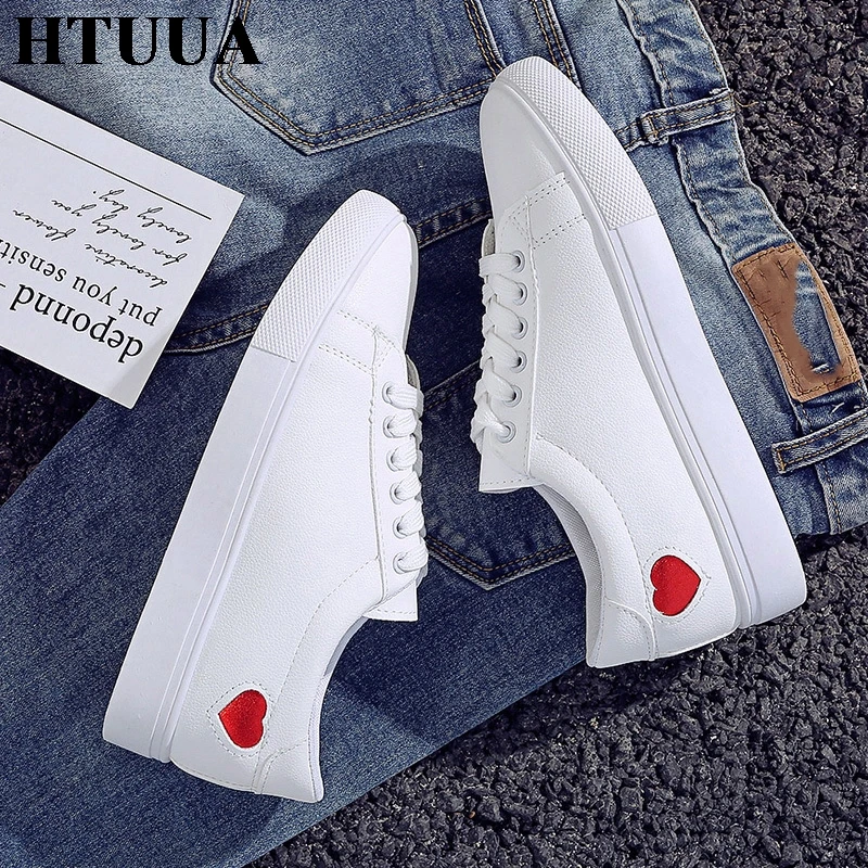 HTUUA/2019 г. Весенне летняя повседневная обувь на шнуровке женская плоской подошве