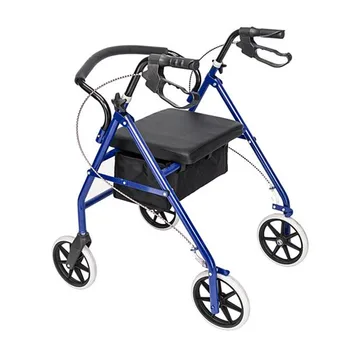 

In Stock Steel & Nylon Walker with Wheels Black & Blue wheelchair for old people chair with 4 wheels 3 Styles