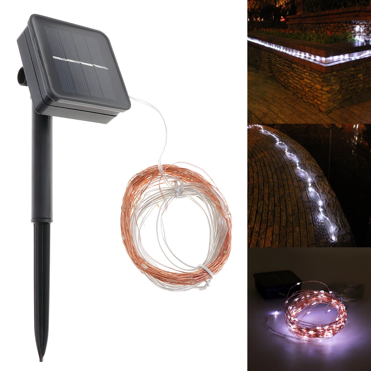 Energy Saving Waterproof LED Solar Light Strips 12m 40ft 100 Leds Rope