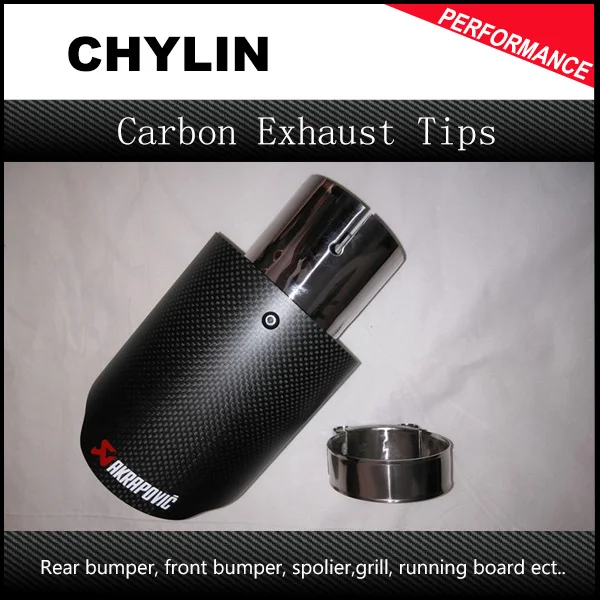 

1 Piece: Inlet 76mm Outlet 114mm Universal Carbon Fiber Stainless Steel Car Exhaust Pipe Akrapovic Exhaust Muffler Tip Tailpipe