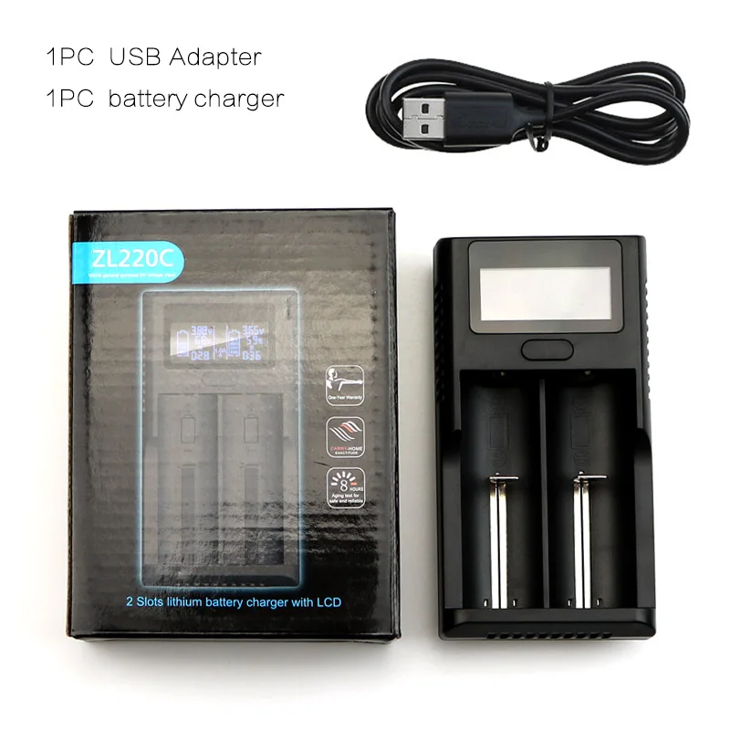 Evewher Universal LCD Indicator Liion Battery Charger For 18650 26650 14500 Battery Chargers Charging With 2 Slots Charging (3)
