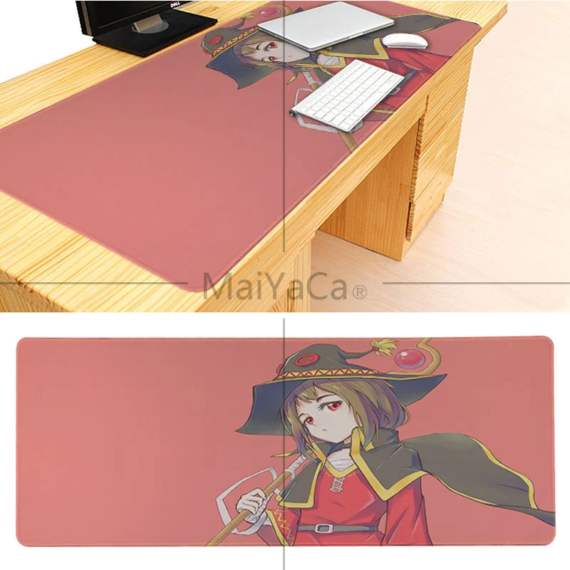 MaiYaCa на заказ кожа Megumin аниме девушки красивый коврик для мышки в стиле аниме большой игровой коврик для мыши Lockedge коврик для мыши Клавиатура - Цвет: LockEdge 30X90cm