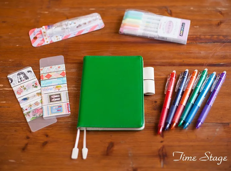 

time stage design A6 a5 notebook stationery diary billbook hobonichi style hobo cover notebook army green
