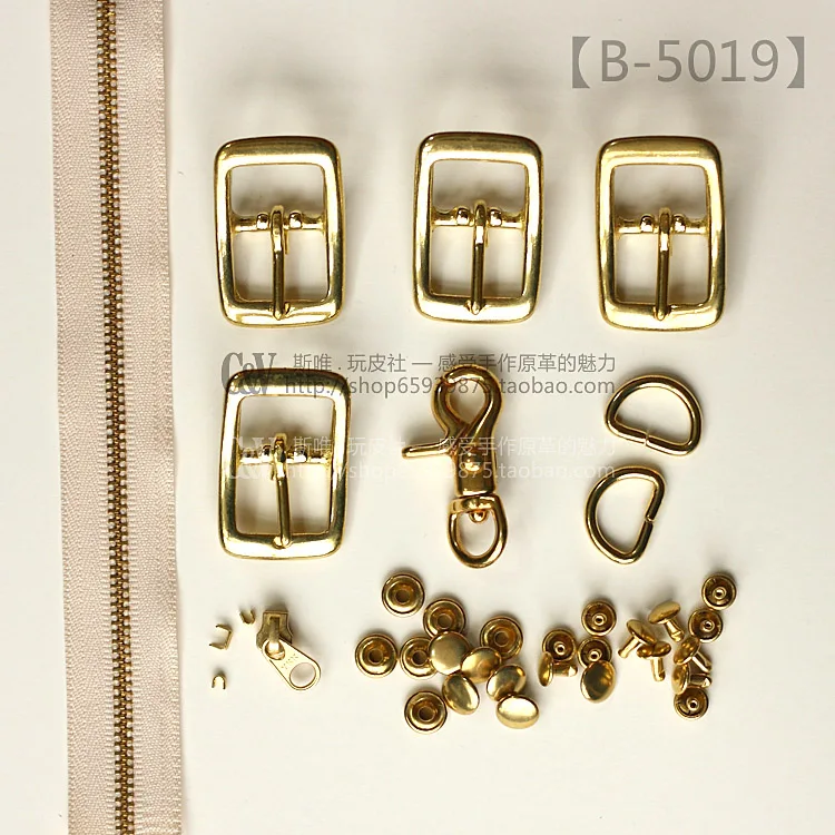 

DIY T-B-5019 handmade leather bags needing hardwares [B-5019] matching brass hardware accessories set
