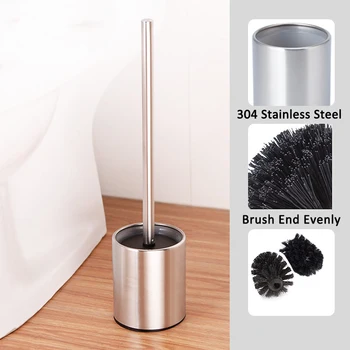 

ANHO Stainless Steel Toilet Brush Set Bathroom Clean Accessories WC Toilet Brush Kit Cleaning Brush Holder Set with Sub Base