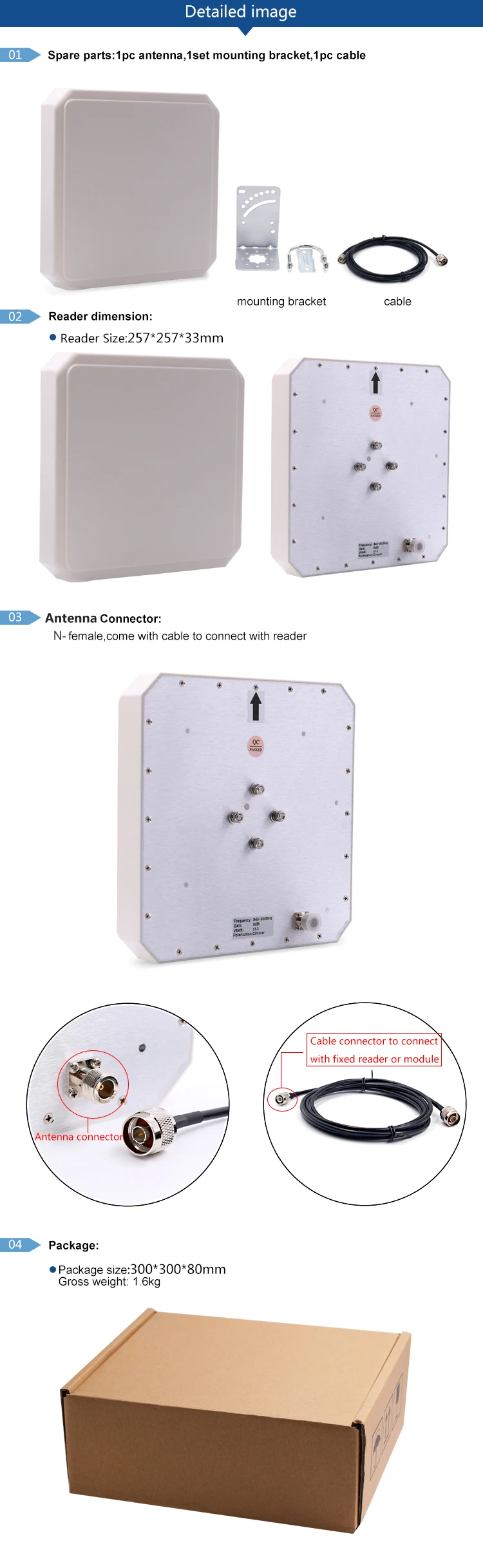 IP65 ABS uhf rfid антенна кругового типа с усилением 9dBi для спортивной системы синхронизации