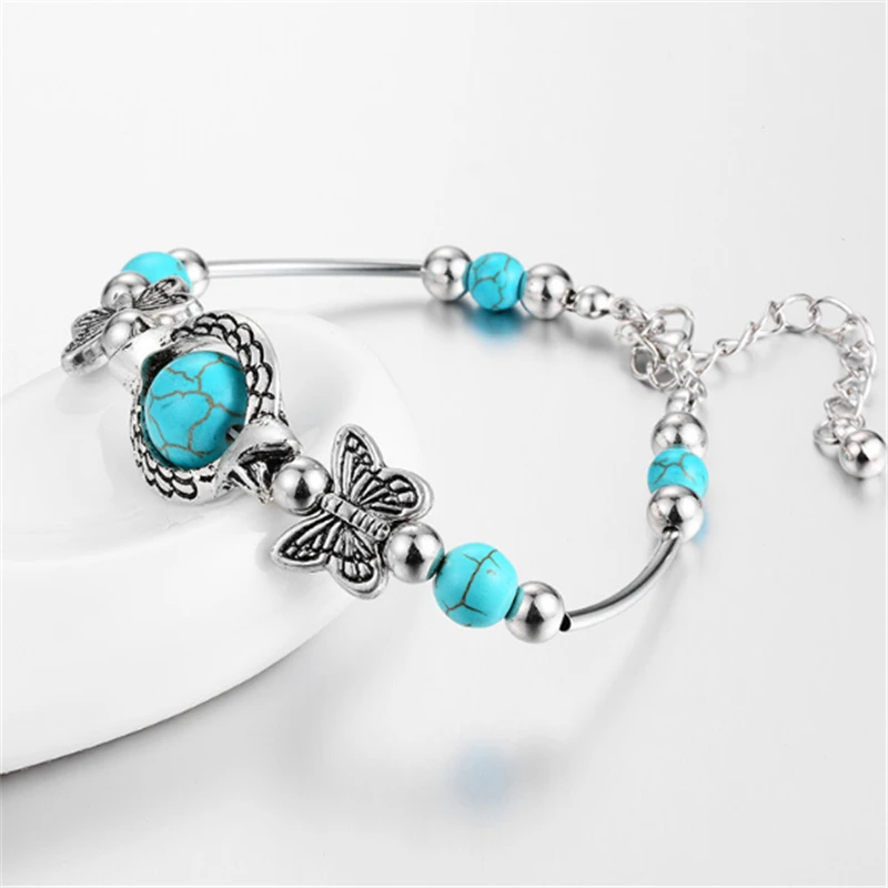 Модные ювелирные изделия Горячая Бохо винтажный браслет для женщин мужчин бабочка ручной браслет с подвеской браслет подарки
