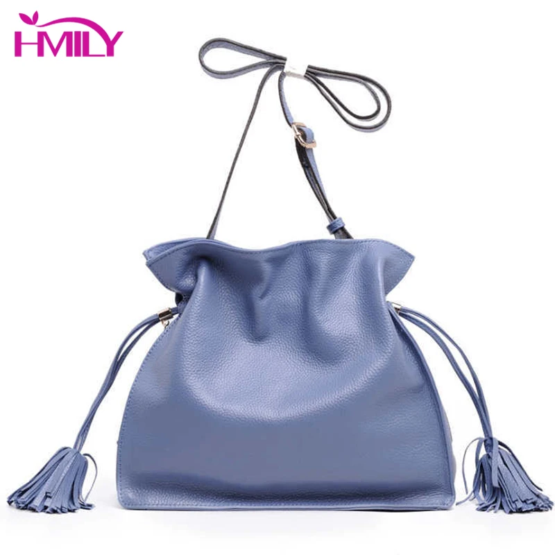 

HMILY Women Handbags Genuine Leather Female Shoulder Messenger Bag All-match Daily Package Candy Color Ladies Crossbody Bag