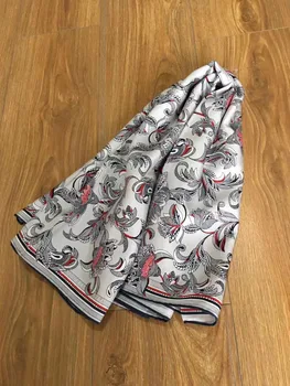 

2019 new arrival spring autumn classic pattern 100% pure silk scarf twill hand made roll 90*90 cm shawl wrap for women lady