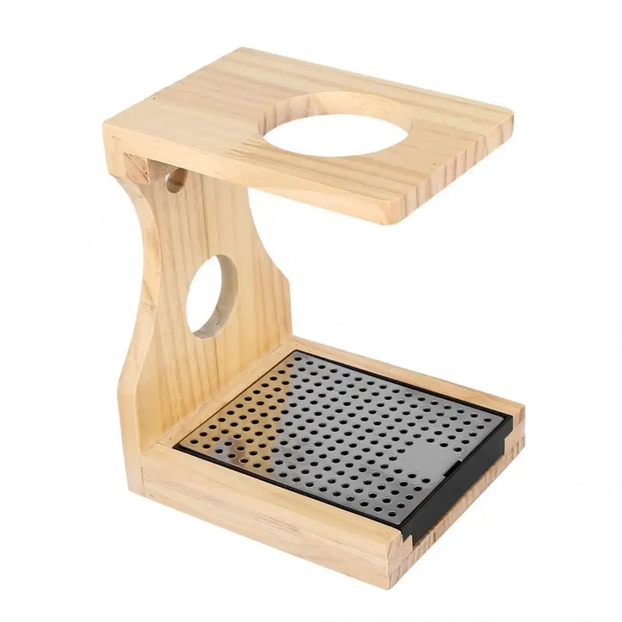 

Friendly Dolci Gusto Refillable Capsule Elegant Wood Coffee Maker Dripper Stand Rack Filter Holder With Stainless Steel Plate