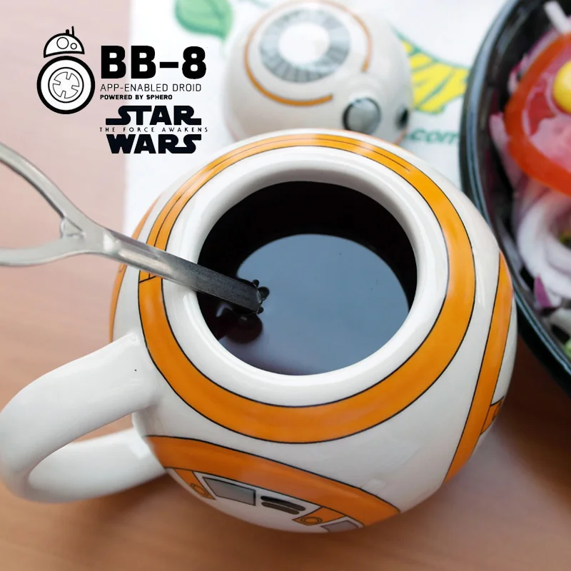 Звездные войны, BB-8, робот, кружка, 420 мл, фарфоровая чашка, кружки, индивидуальные керамические кофейные чашки с крышкой, Забавный чай, креативный Zakka, стакан, подарок