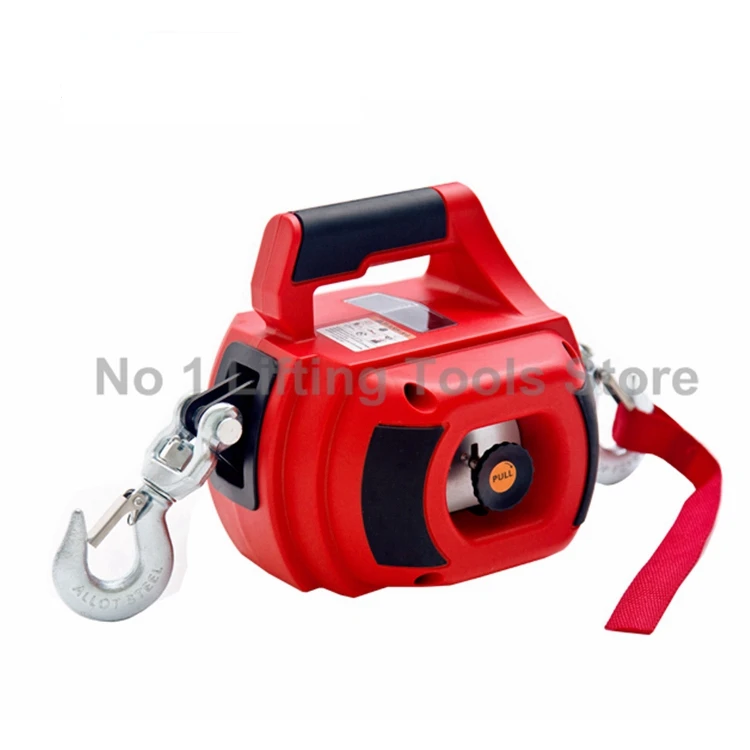 Lonsge Portable Drill Winch, Rotate The Hook 360 Degrees, Red Handheld  Drill Winch/Hoist of 750 LB Capacity with 40 Foot Alloy Wire Rope for  Lifting 