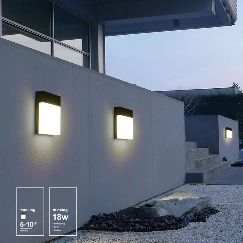 15W Outdoor Wall Lamp Waterproof LED Garden Lamp Aisle Corridor Outdoor Balcony Porch Light AC110V 220V Courtyard Terrace Lamp