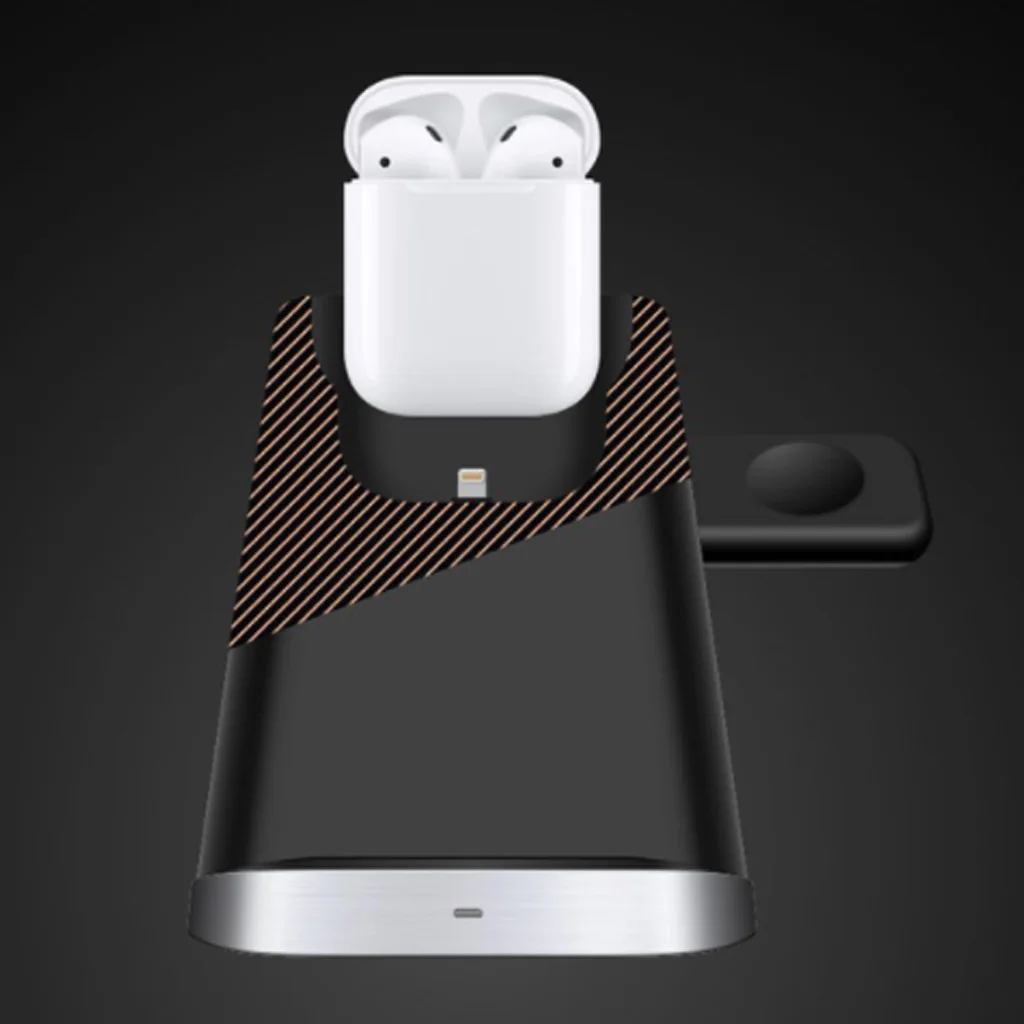 3 в 1 зарядное устройство для iPhone X S MAX XR 8 7 настольное Беспроводное зарядное устройство для Apple Watch 4 3 2 для Air Pods зарядная док-станция