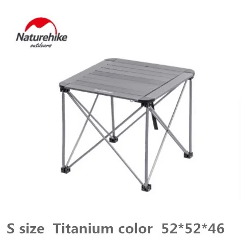 NatureHike открытый путешествия Кемпинг дикий обеденный Пикник портативный стол утолщенное складное алюминиевое сплав чайный стол NH16Z016-S - Цвет: S titanium color