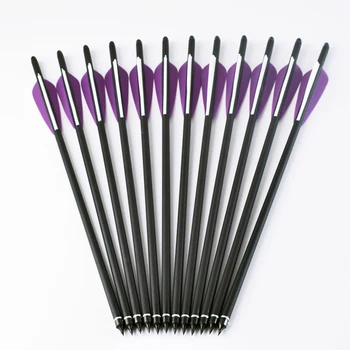 

3/6/10/12/18/24Pcs/Lot 16" Bolts Carbon Arrows F crossbow Archery shooting Dead Strike 4" vanes Feather/Replaced Arrowheads