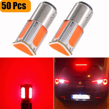 

50Pcs 1157 BAY15D Bulbs 4 COB LED Chips Brake Lights Red P21/5w Car Bulbs Car Light Source DC12V