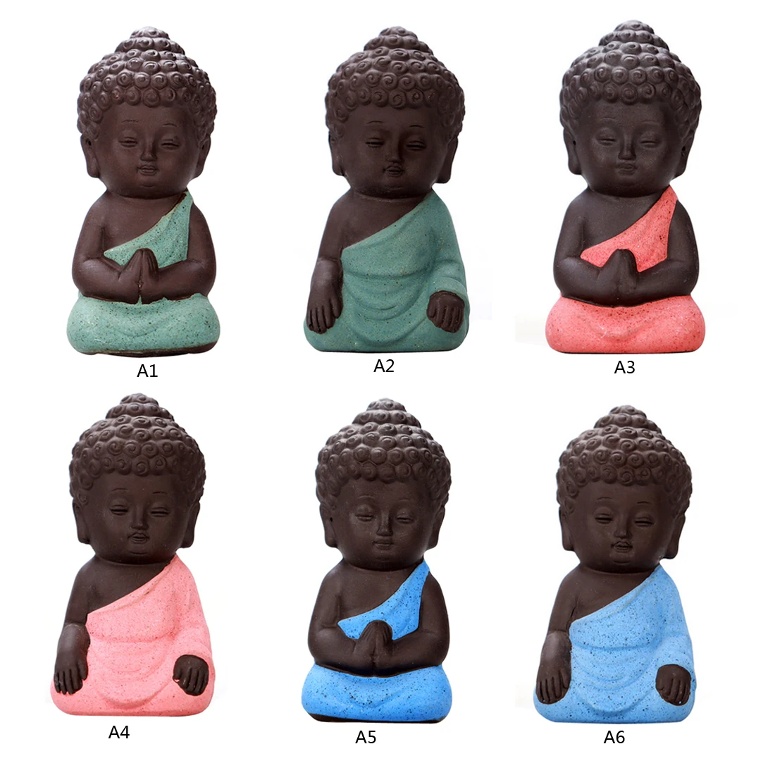 8*4 CM el budismo poco meditación monje pequeño estatuas en miniatura de las estatuas de Buda en arcilla el budismo chino Los monjes Zen