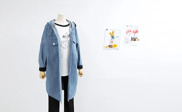 Hodisytian mulheres denim jaqueta casaco outono longo