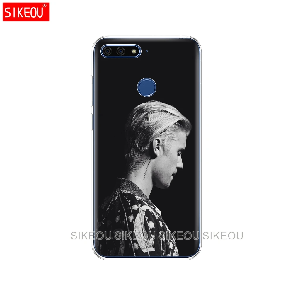 Silicone Cover Phone Case For Huawei Honor 7A PRO 7C Y5 Y6 Y7 Y9 2017 2018 Prime Justin bieber music singer
