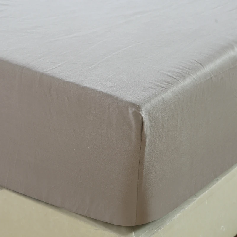 100% cotton Fitted Sheet non-slip mattress cover Four Corners With Elastic Band Solid color bed cov
