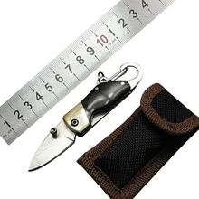 New Stainless Steel Mini folding knife with carabiner hanging buckle hike Outdoor Camp Survive kit portable Pocket tool