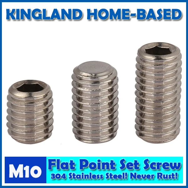 M10 DIN913 Hex Socket Flat Head Set Machine Screws With Point 304 Stainless Steel DIY Repair Fastening Screw | Обустройство дома