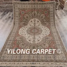 YILONG 6'x9 'изысканный цветочный классический ручной завязанный ковер для гостиной ручной работы Шелковый турецкий ковер(LH697B6x9