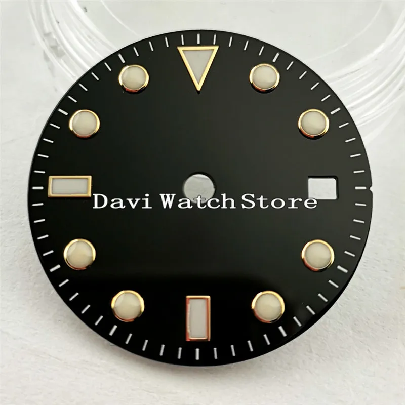 28,5 мм черный циферблат стерильные часы циферблат+ руки fit DG2813/3804, Miyota 82 серии движение
