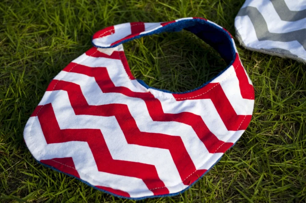 cute toddler girl boy red and white chevron minky baby bib bandana baby