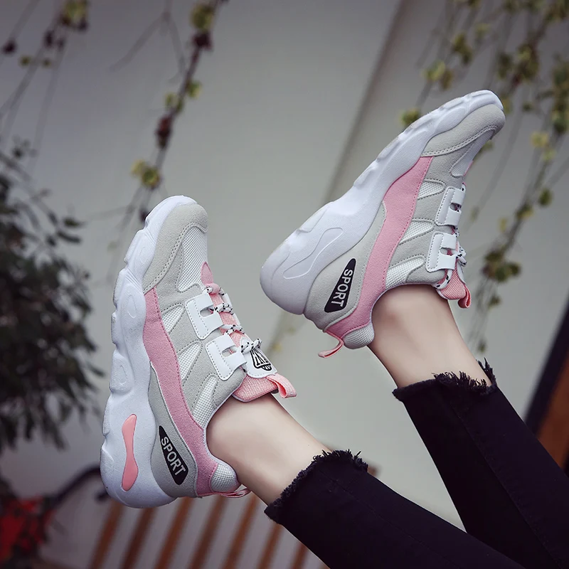 Zapatillas Deporte Mujer увеличивающие Рост 6 см для женщин кроссовки Спортивная обувь Открытый Спортивная на высоком каблуке амортизирующая обувь