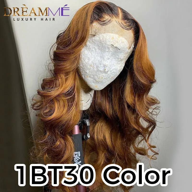 Темно-красный Синтетические волосы на кружеве парики из натуральных волос объемная волна эффектом деграде(переход от темного к Синтетические волосы на кружеве парик предварительно глубокий часть 13X6 Синтетические волосы на кружеве al парик целые концы - Цвет: 1BT30