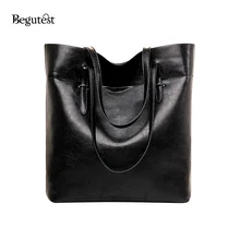 Alta Calidad de LA PU de Cuero Bolsos de Las Mujeres Grandes Bolsas Casuales de Gran Capacidad Hombro de Las Señoras Bolsos Femeninos Cubo Bolsa Feminina