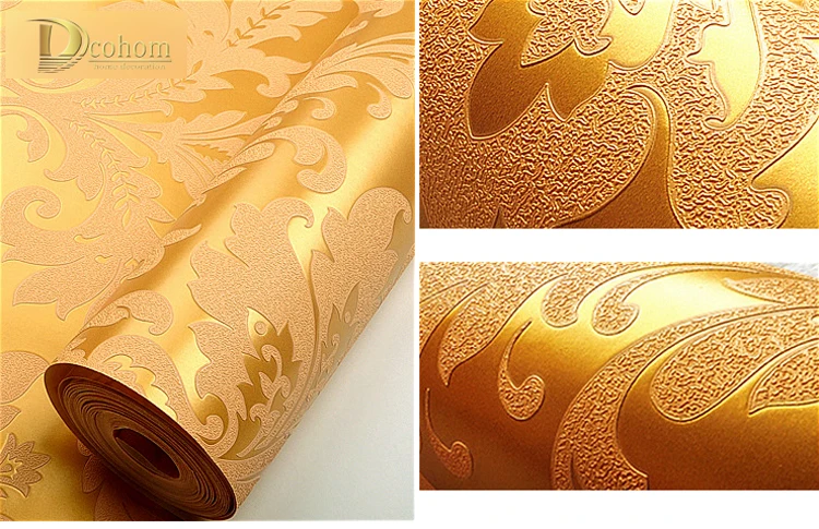 Европейские винтажные Роскошные Дамасские обои ПВХ тисненые текстурированные обои рулоны украшения дома золото серебро белый R61