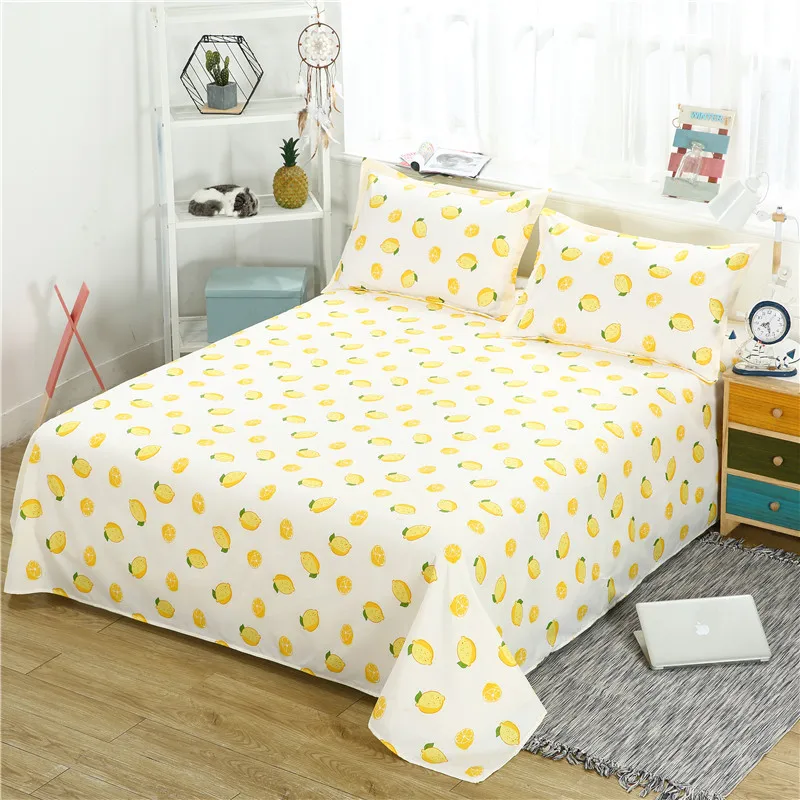 

Color Print Pattern Home Textile Printing 3Pcs Flat Sheets Pillowcase Combed Polyester Bed Sheet Bedding Linen For Queen Size