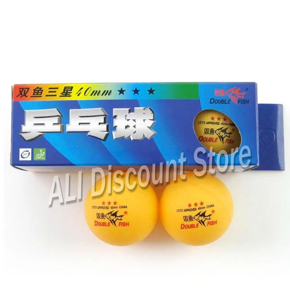 Двойные рыбки 3-star(3 звезды, 3 srar) 40 мм оранжевые мячи для настольного тенниса для тренировки игры в пинг-понг