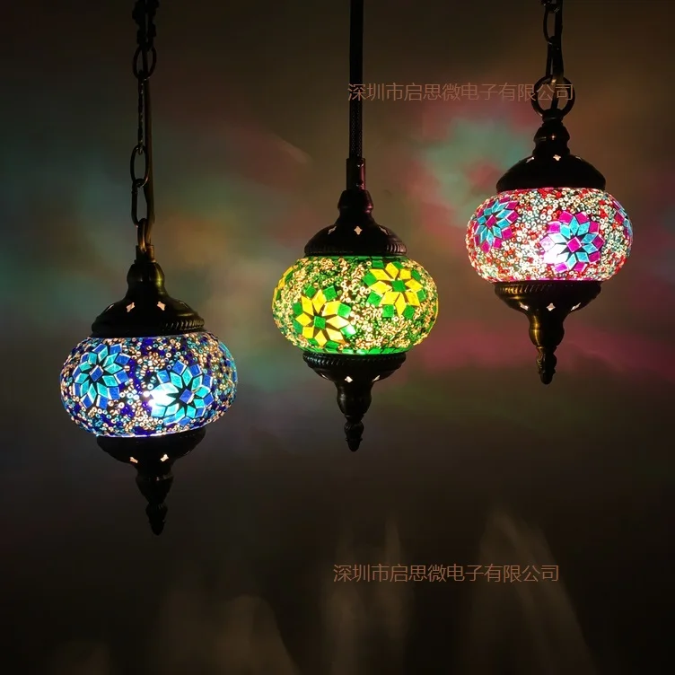 New style Turkey Ethnic Customs Handmade Lamp Romantic Cafe Restaurant Bar Tree Pendant Light Bar Mosaic Pendant Lamp 4