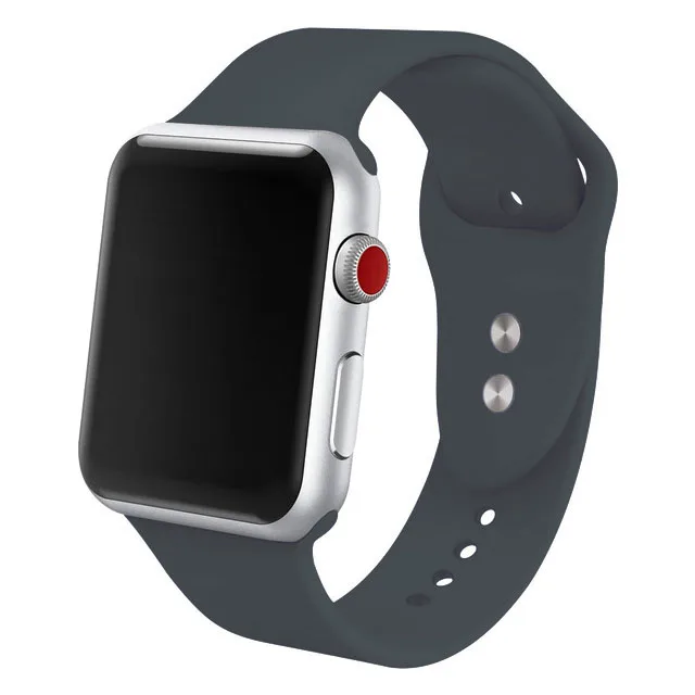 Силиконовый ремешок для наручных часов Apple Watch, 42 мм, 38 мм, Версия 44 мм 40 мм резиновый браслет для наручных часов Черные полуботинки со шнуровкой и ремешком наручных часов Iwatch серии 4/3/2/1 браслет - Цвет ремешка: NO.41.New-Grey