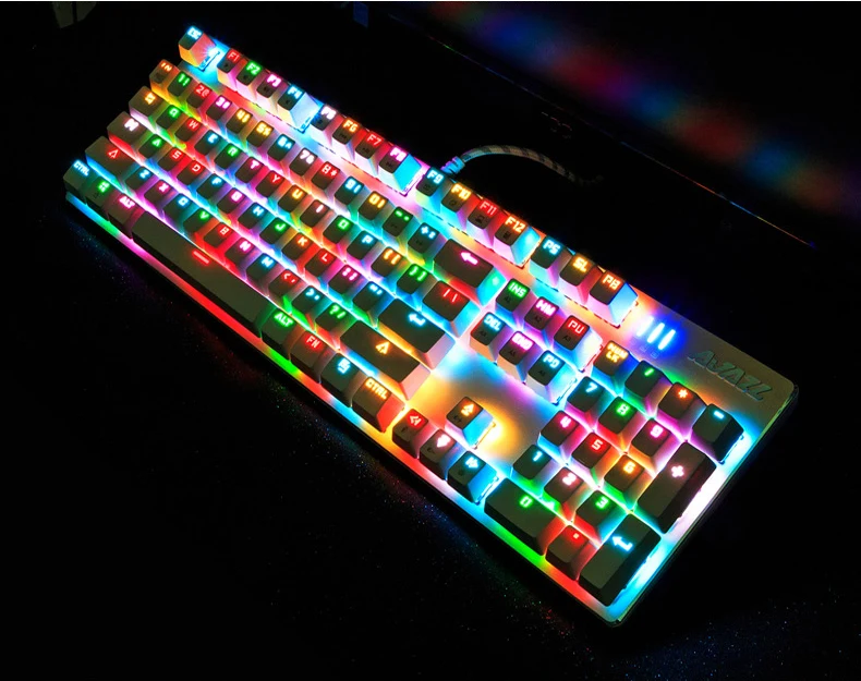 Ajazz RGB светодиодный с подсветкой мультимедийная механическая клавиатура Проводная USB с подсветкой игровая клавиатура геймер эргономичная для ноутбука компьютера