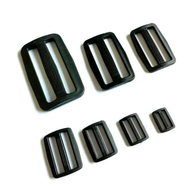 

10pcs/lot Plastic Adjust Buckle Curve Slider Tri-Glide 50mm 38mm 32mm Webbing Tri-ring Dog Collar Harness Backpack Strap