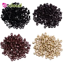 Микро кольца 5 мм* 3 мм* 3 мм м 500 шт микро Обжимные бусины микро бусины волосы силиконовые кольца/звенья/бусины для наращивания волос 4 цвета