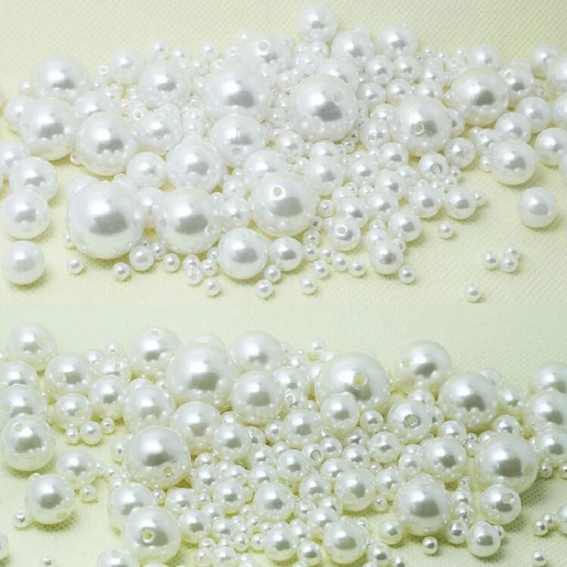 

Loose 4mm-20mm White /Ivory Color Pearl Beads DIY Plastic Imitation Pearl Beads for Garment Hand Craft Art Decoration