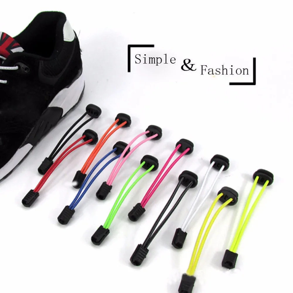 Sports Fitness Lock lace 5 colors a pair Of Locking Shoe Laces Elastic